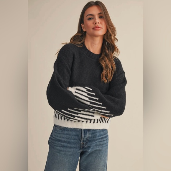 &merci Sweaters - 🆕🤍MACI BLACK + WHITE SWEATER